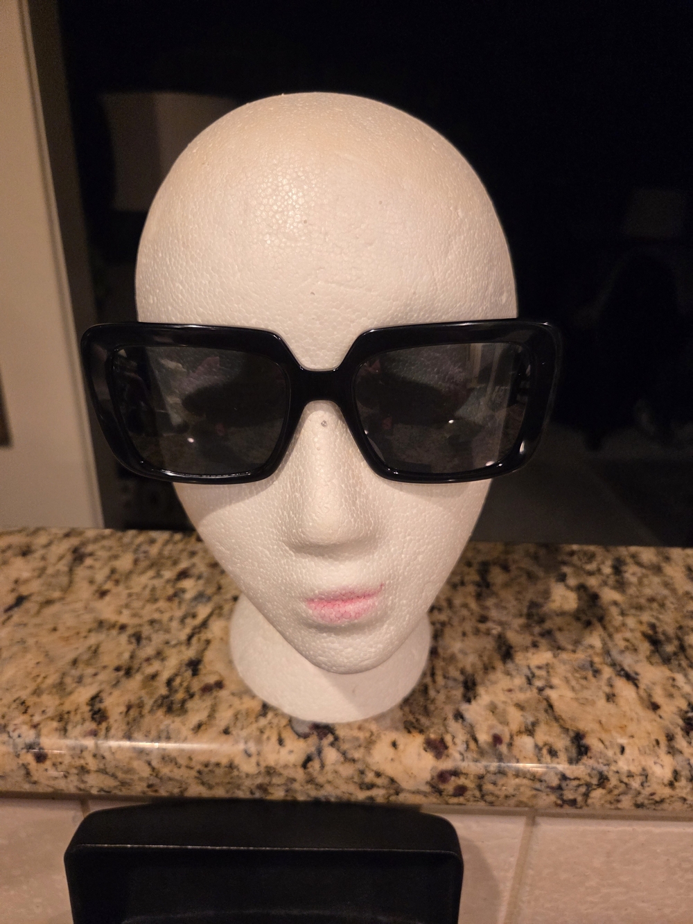 VERSACE Black Oversized Square Sunglasses